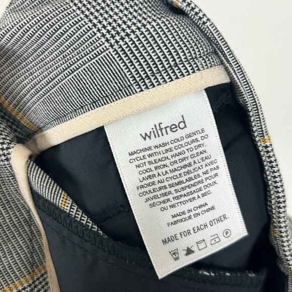 Aritzia Wilfred Plaid High Waisted Tie Front Trouser Pants 8 - Picture 8 of 8